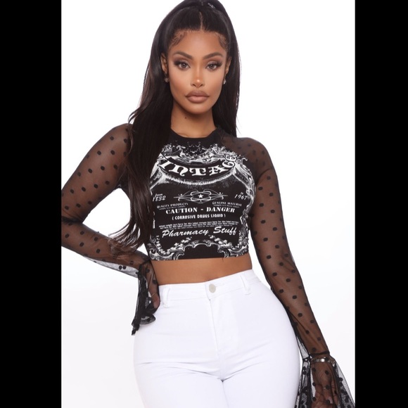 Fashion Nova Tops - FN Bonnie mesh sleeve top